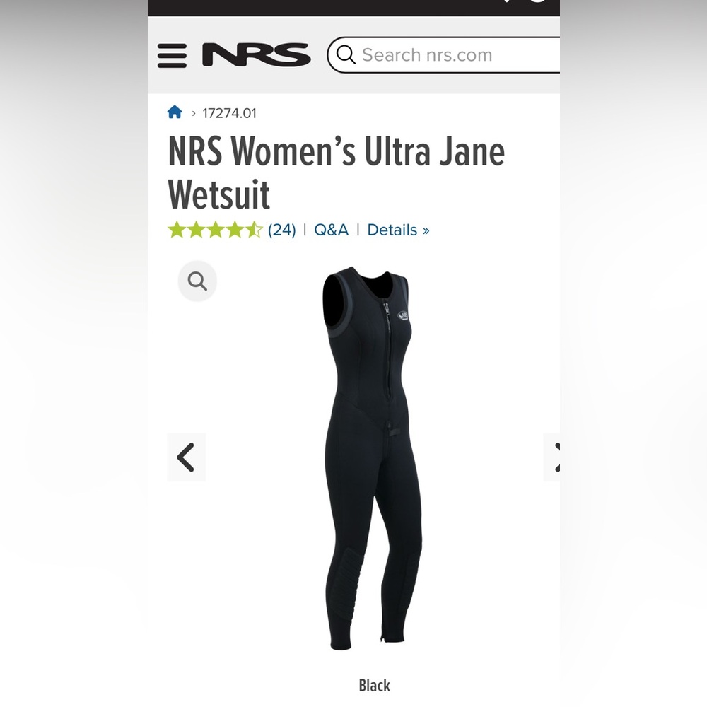NRS Women's Jane Black Sleeveless 3 mm Full-Body Wetsuit